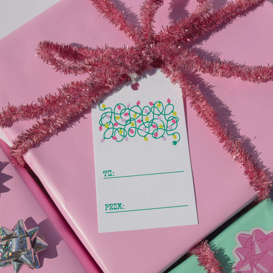 Tangled Christmas Lights Gift Tags