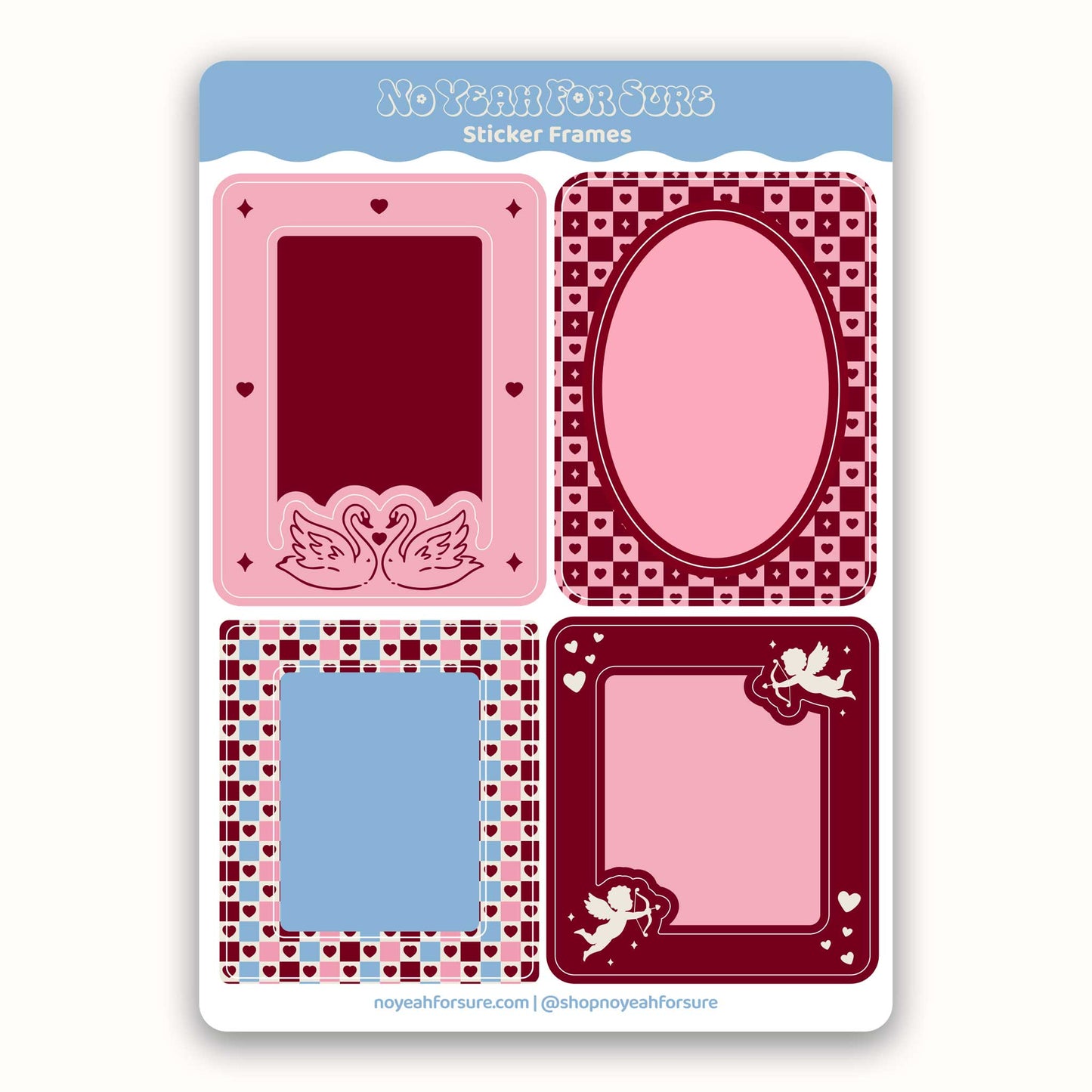 Cupid Hearts Sticker Frames