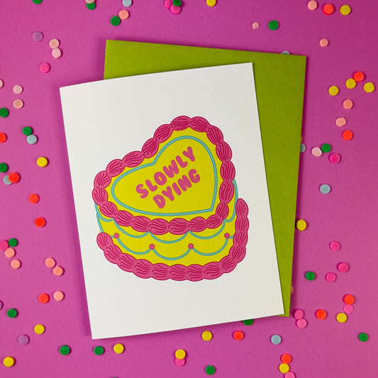 Slowly Dying Vintage Cake Card