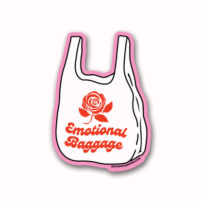 emotional baggage plastic shopping bag vinyl sticker