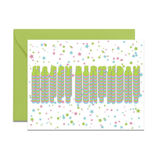 Groovy Stars Birthday Card