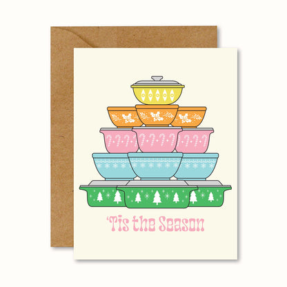 'Tis The Season Vintage Pyrex Christmas Tree Card