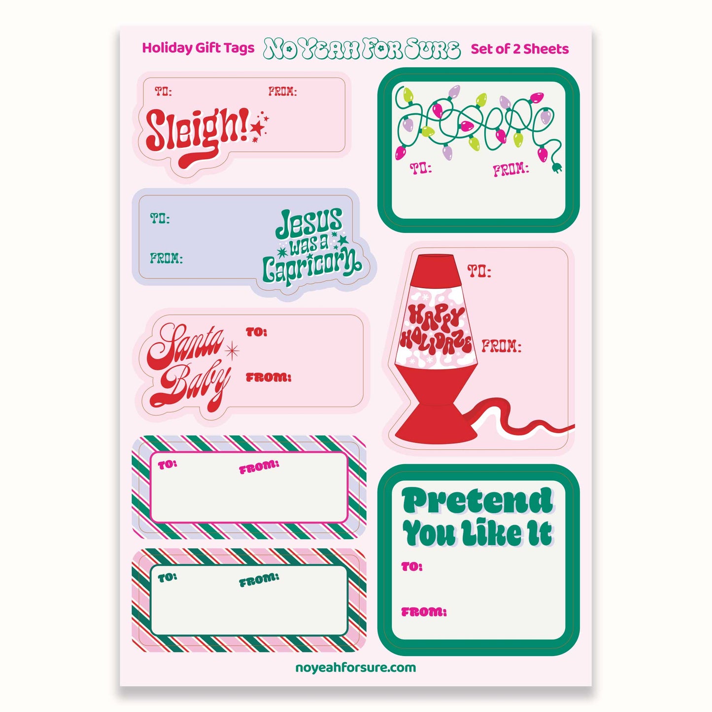 Santa Baby Funny Holiday Gift Tag Sticker Sheets