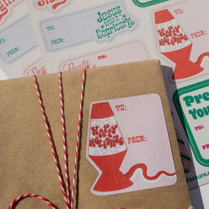 Santa Baby Funny Holiday Gift Tag Sticker Sheets