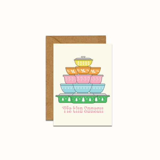 'Tis The Season Vintage Pyrex Christmas Tree Mini Card