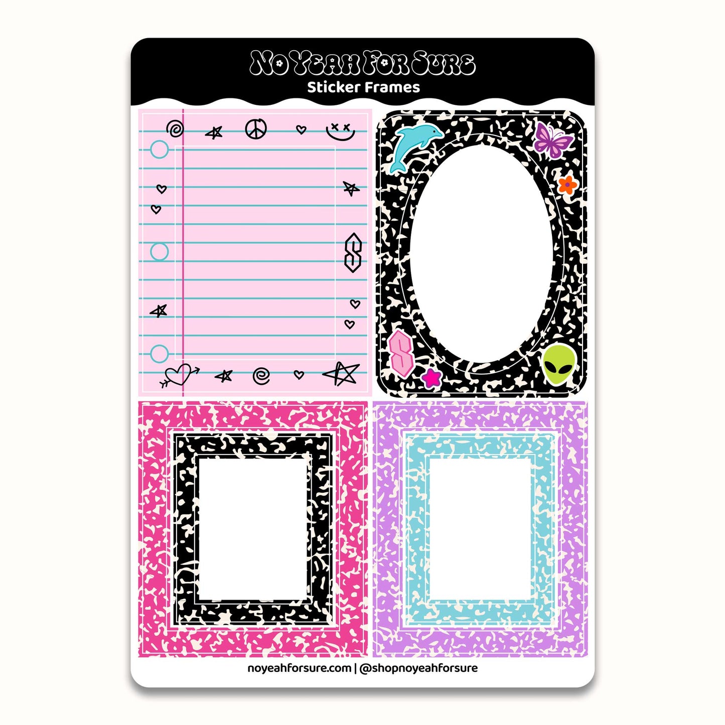 Y2K Composition Book Sticker Frames
