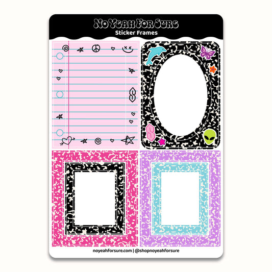 Y2K Composition Book Sticker Frames