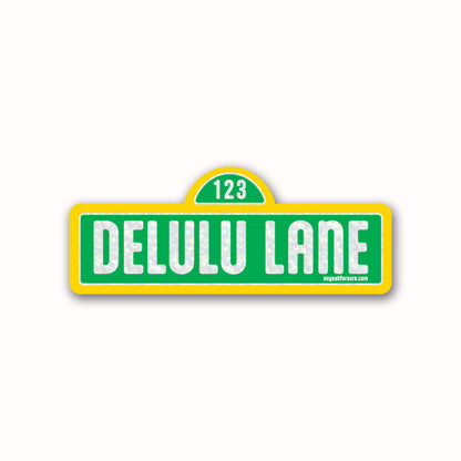 Delulu Lane Glitter Sticker