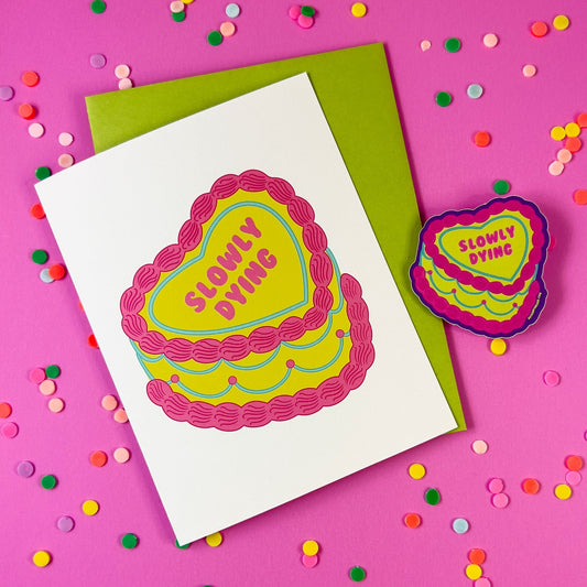 Slowly Dying Vintage Cake Sticker