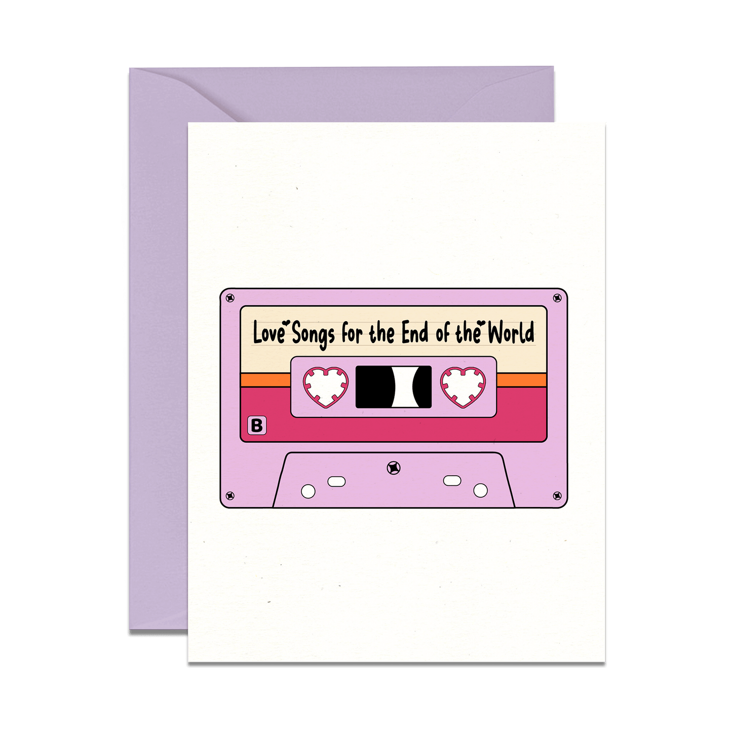 Love songs for the end of the world retro cassette tape greeting card 