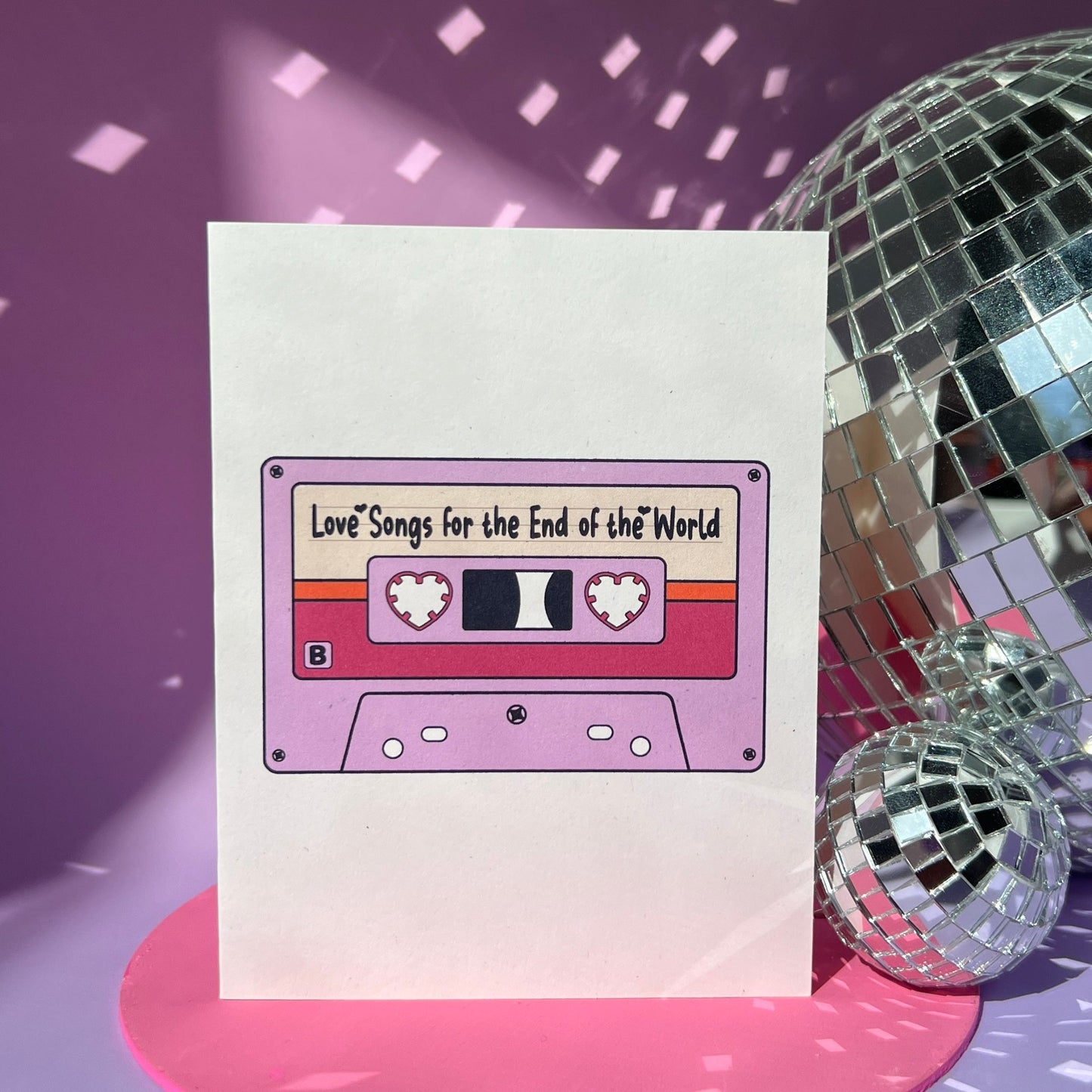 Love songs for the end of the world retro cassette tape greeting card 