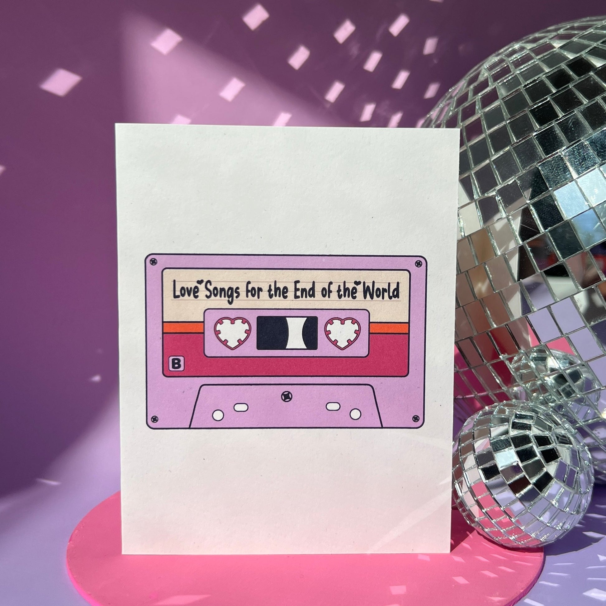 Love songs for the end of the world retro cassette tape greeting card 