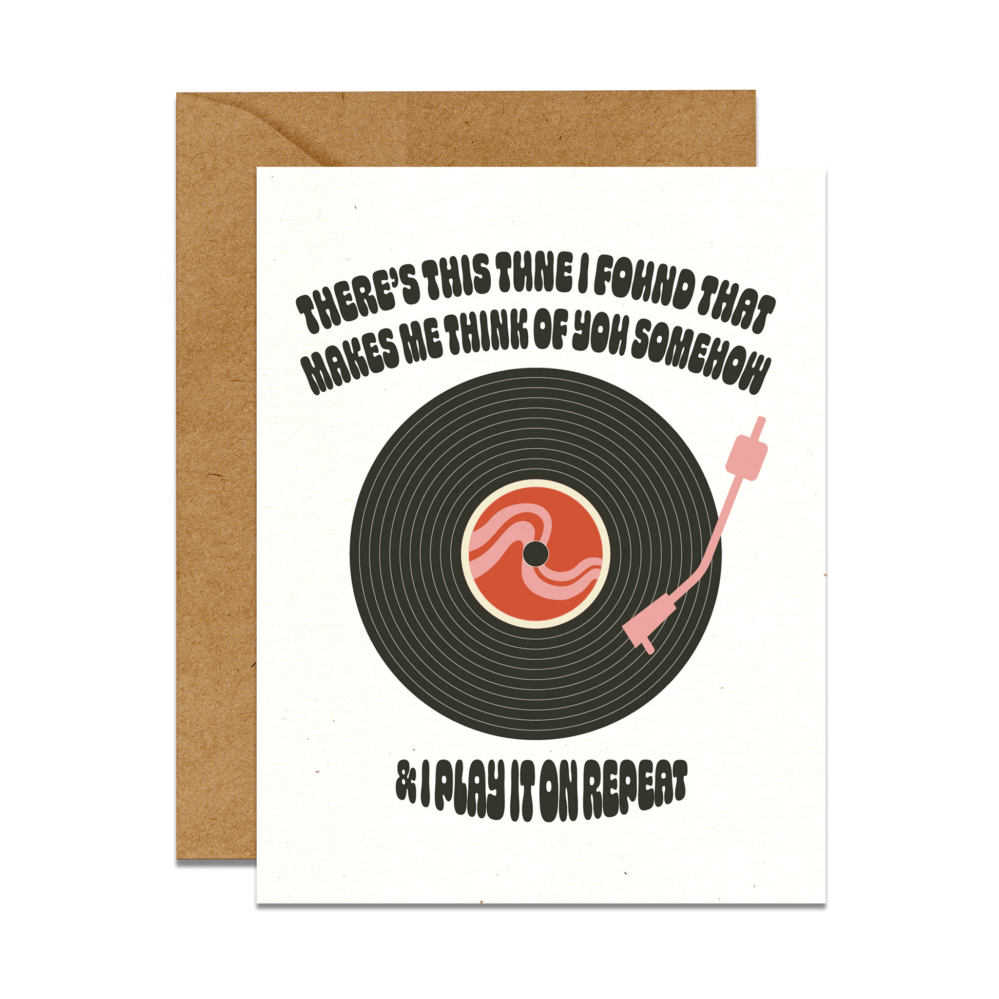 vinyl record greeting card with arctic monkeys lyric
